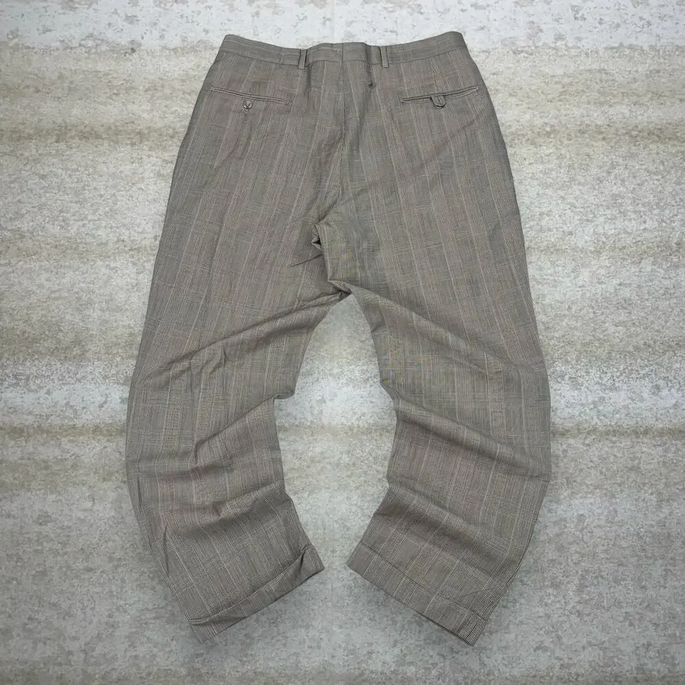 Vintage 90s Tommy Hilfiger Dress Pants 36x31 Relaxed Fit Tan Pleated Front